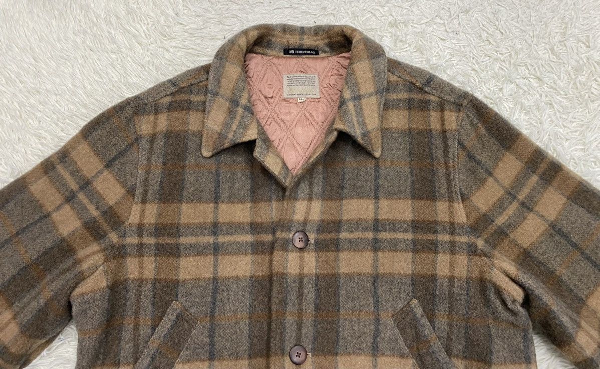 Japanese Brand MB Homme Image Wool Blend Quilted Lined Check Shacket Size US L / EU 52-54 / 3 - 4 Thumbnail
