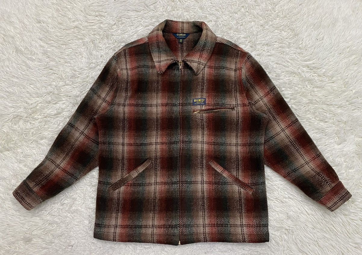 American Apparel OshKosh B'gosh Wool Blend Plaid Zipper Jacket Size US M / EU 48-50 / 2 - 1 Thumbnail