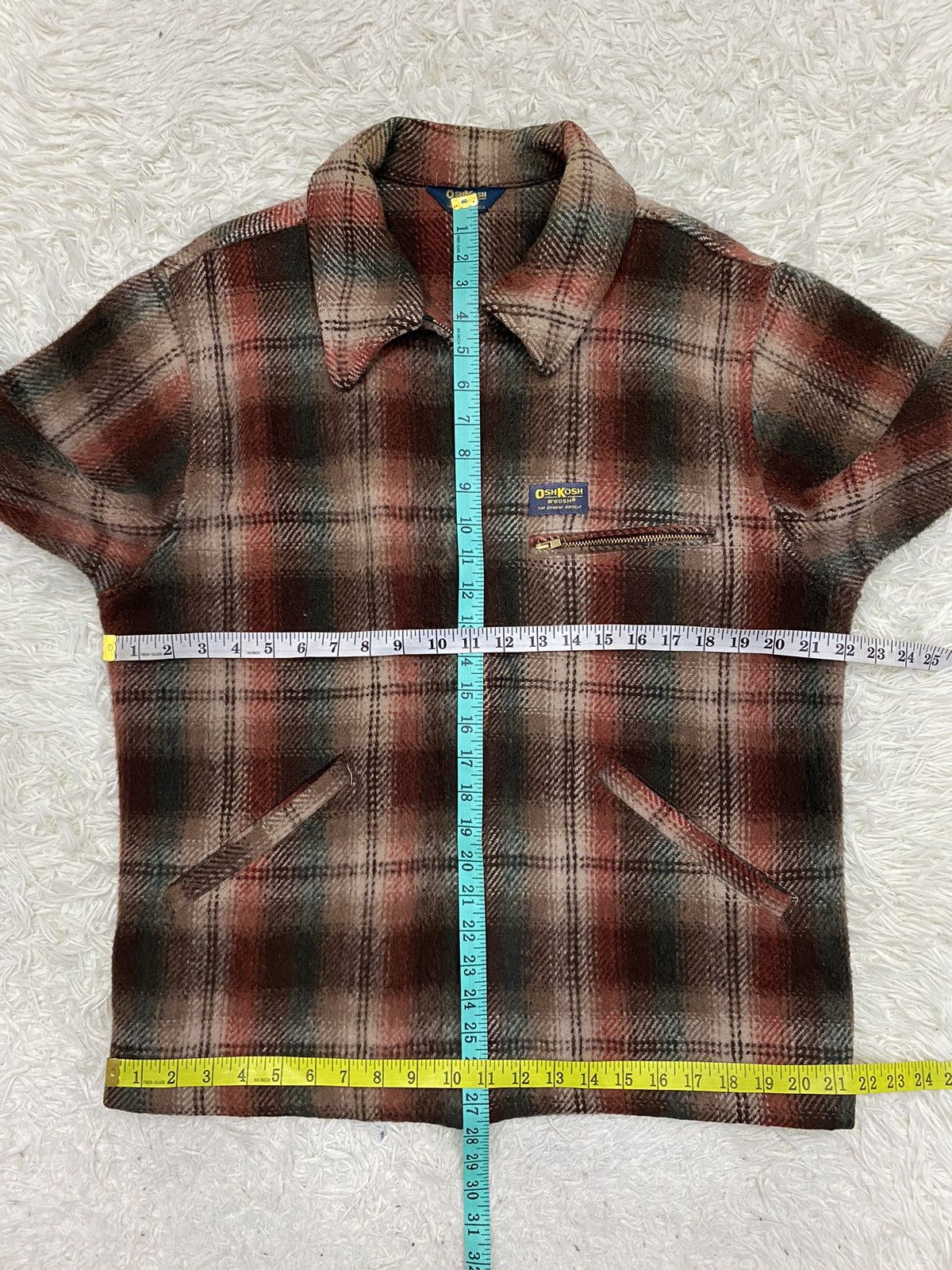 American Apparel OshKosh B'gosh Wool Blend Plaid Zipper Jacket Size US M / EU 48-50 / 2 - 14 Thumbnail