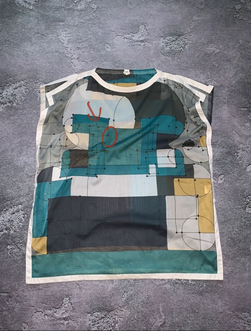 Hermes by Martin Margiela 34 multicolour dress shirt tunic