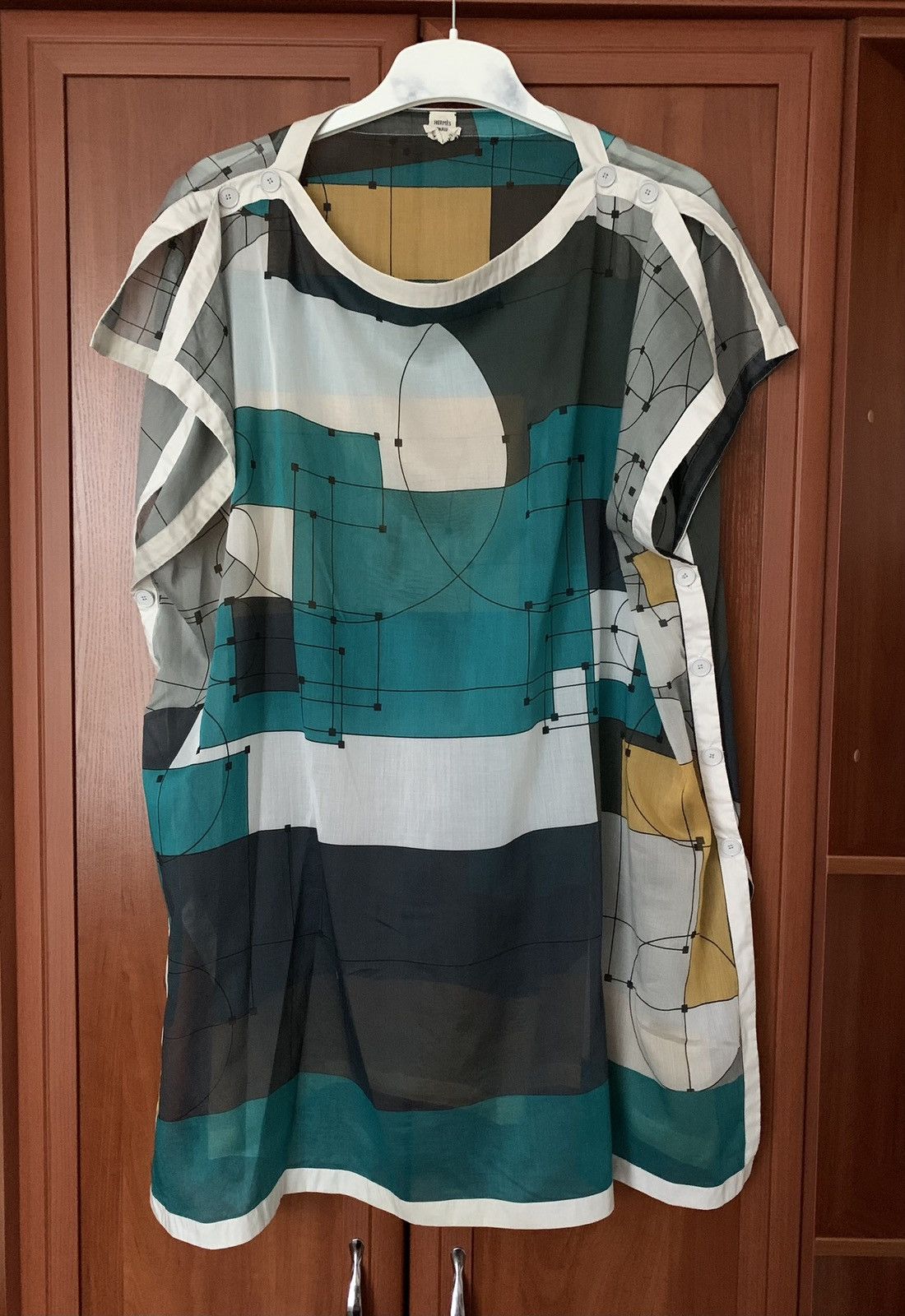 Hermes by Martin Margiela 34 multicolour dress shirt tunic