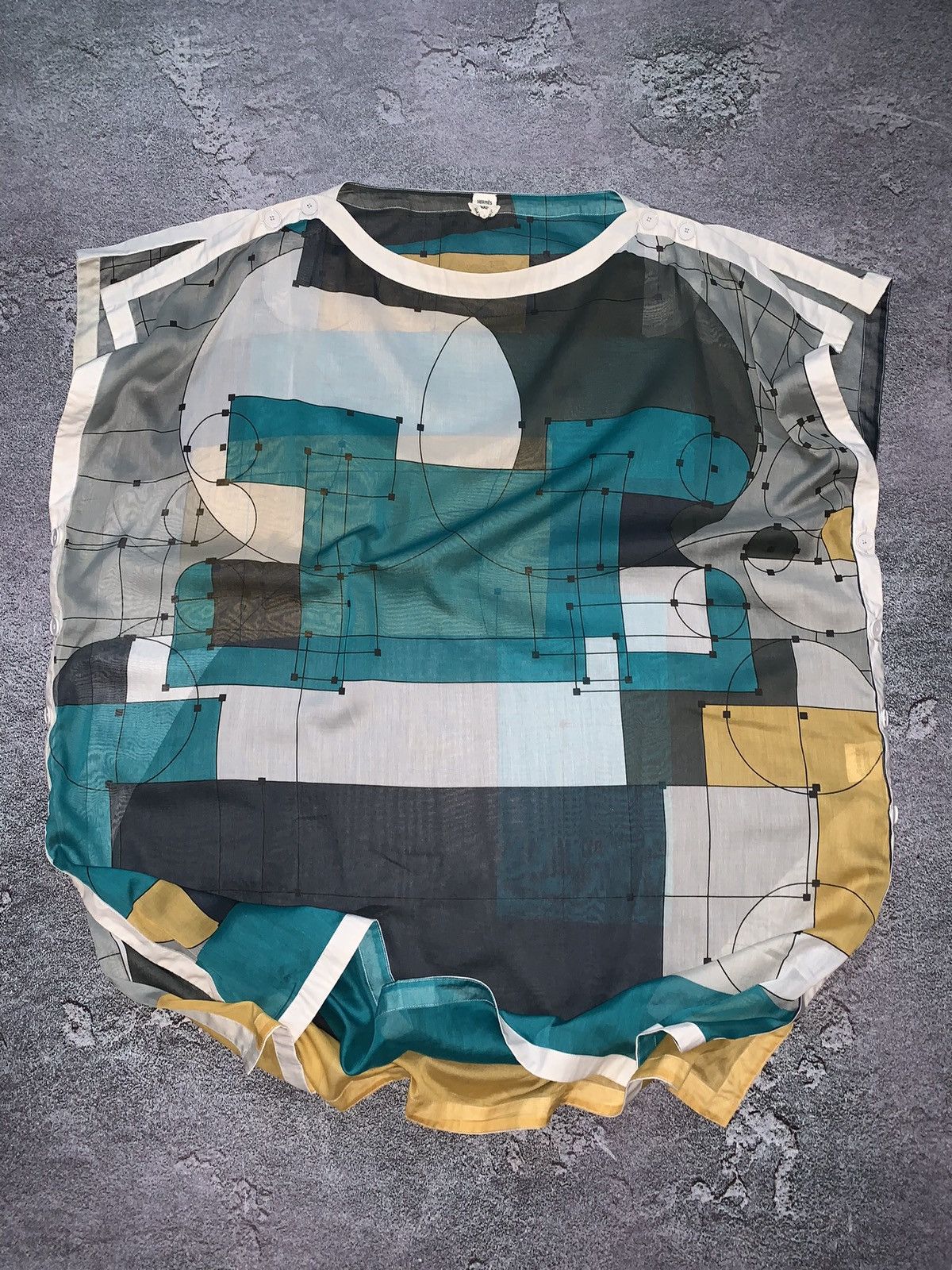 Hermes by Martin Margiela 34 multicolour dress shirt tunic