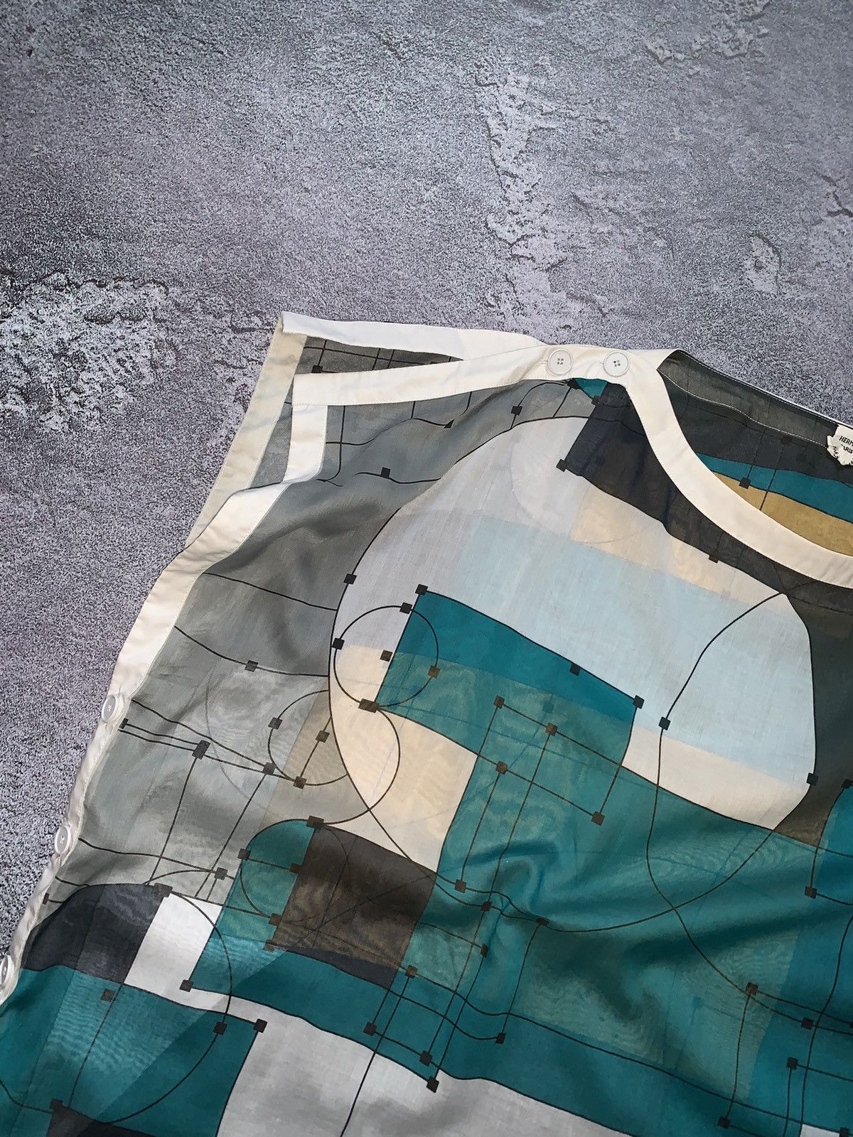 Hermes by Martin Margiela 34 multicolour dress shirt tunic