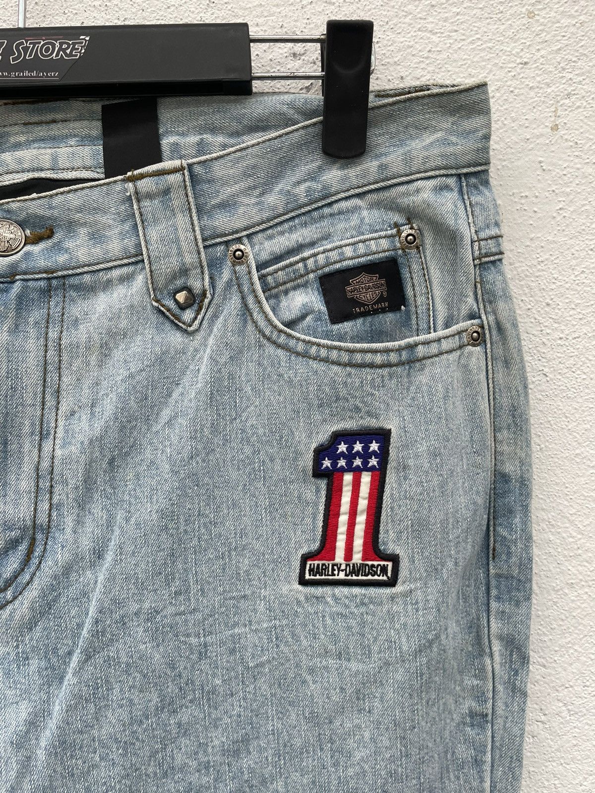 Harley Davidson × Vintage Vintage Harley Davidson Flare Jeans Size US 34 / EU 50 - 3 Thumbnail