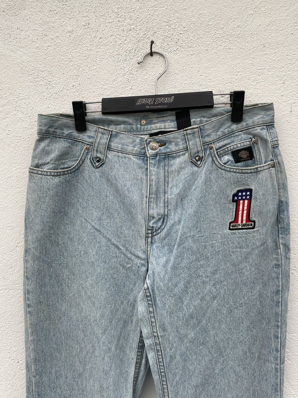Harley Davidson × Vintage Vintage Harley Davidson Flare Jeans Size US 34 / EU 50 - 2 Thumbnail