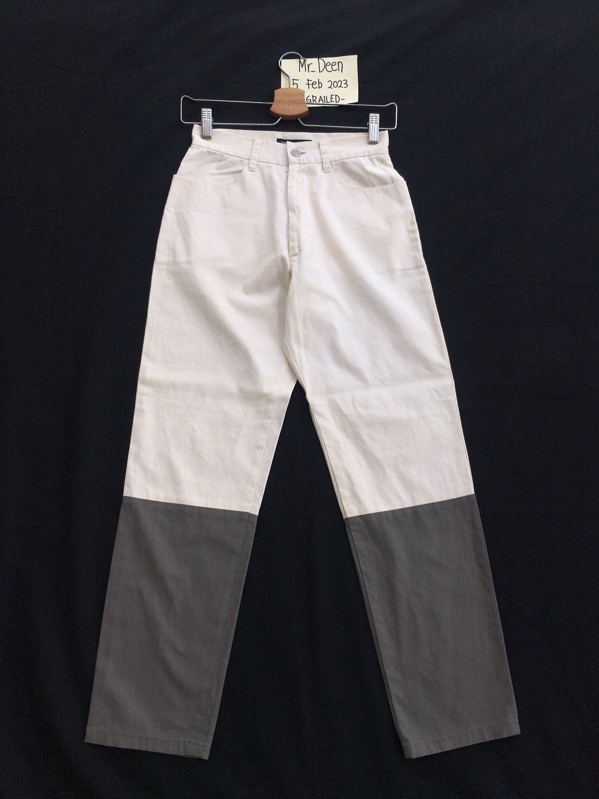 image of Jun Takahashi x Undercover Vintage 90's Two Tone Undercover Casual Pants in Grey White (Size 26)