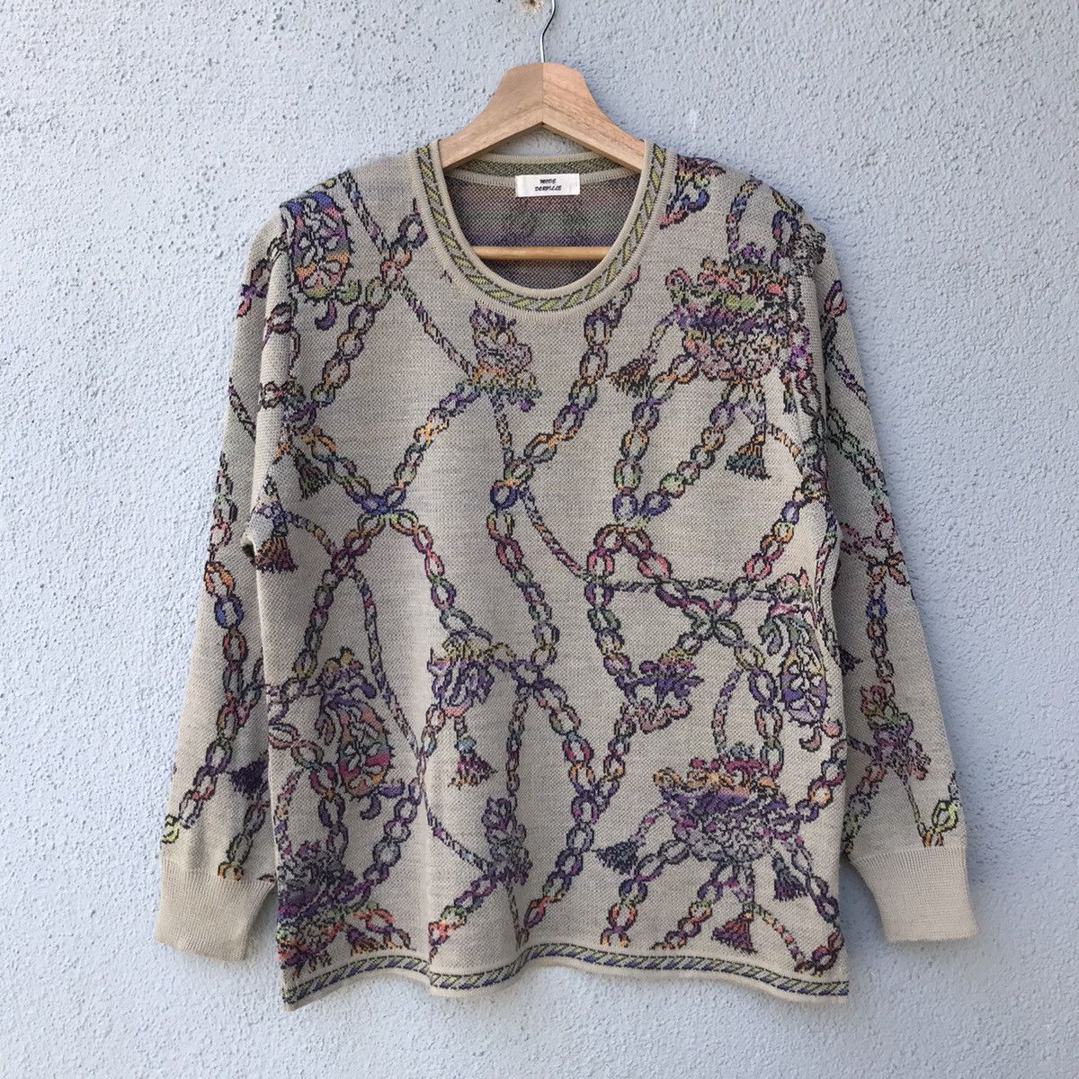 Aran Isles Knitwear STEALS💥Vintage Mode Doruille Chain Monogram Knitwear Size US M / EU 48-50 / 2 - 1 Thumbnail