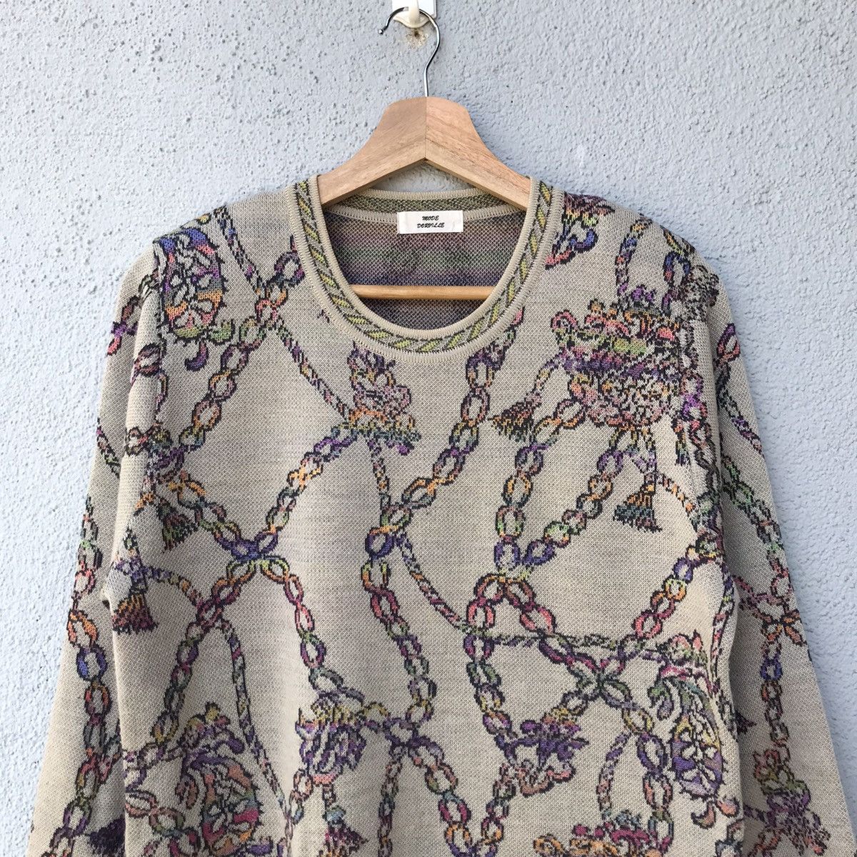 Aran Isles Knitwear STEALS💥Vintage Mode Doruille Chain Monogram Knitwear Size US M / EU 48-50 / 2 - 2 Thumbnail