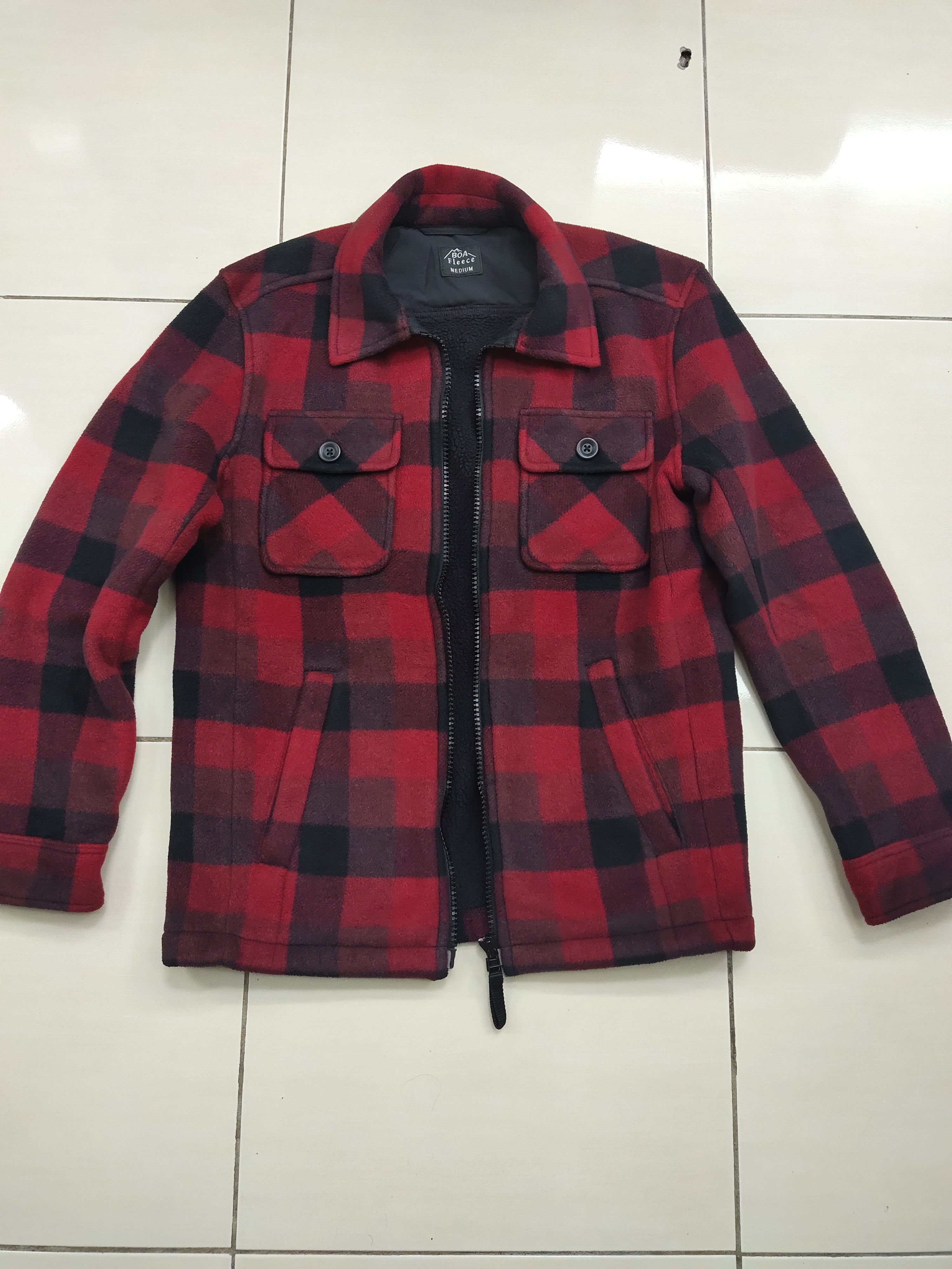 Flannel Uniqlo Checked Boa Fleece Zip up Jacket Size US M / EU 48-50 / 2 - 2 Thumbnail