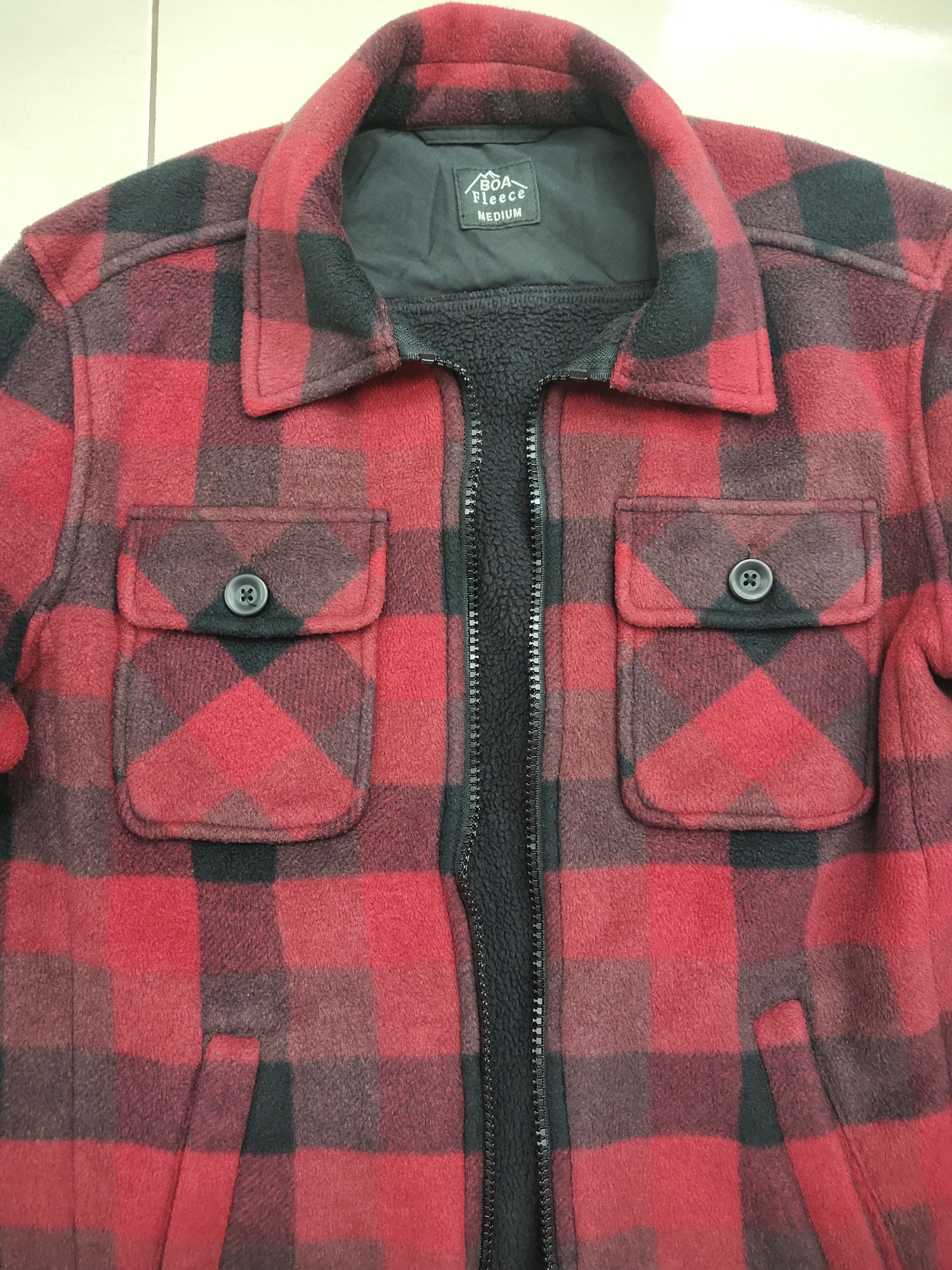 Flannel Uniqlo Checked Boa Fleece Zip up Jacket Size US M / EU 48-50 / 2 - 5 Thumbnail