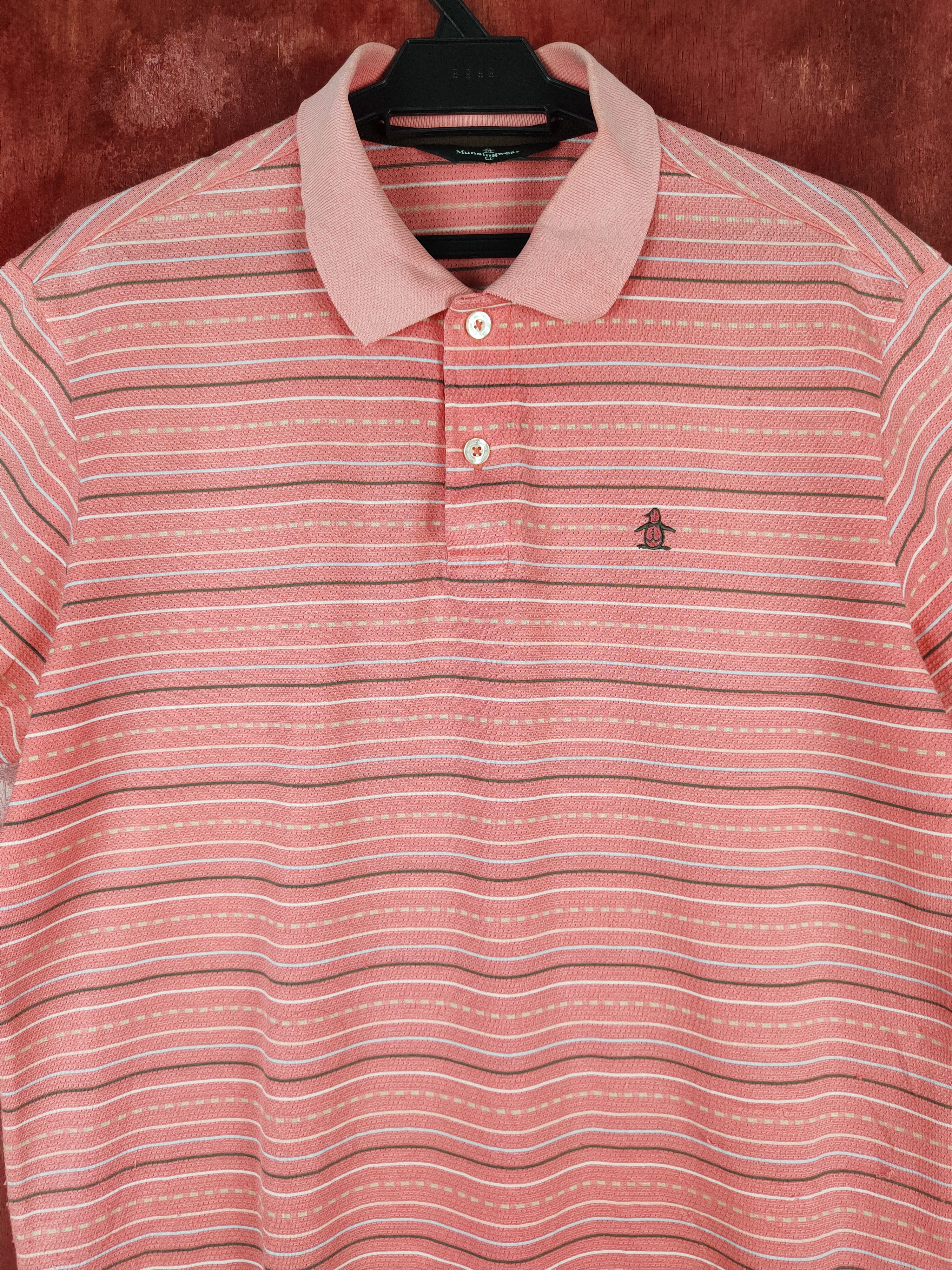 Vintage Munsingwear Peach Stripe Polos #S655 Size US L / EU 52-54 / 3 - 2 Thumbnail