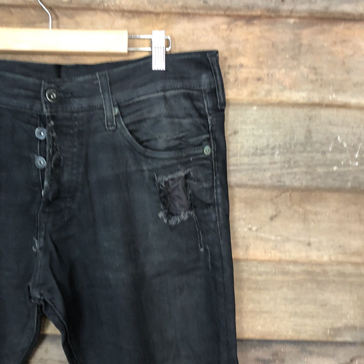 H&M H&M Black Disstressed Denim Jeans Pants #c1244 Size US 33 - 7 Thumbnail