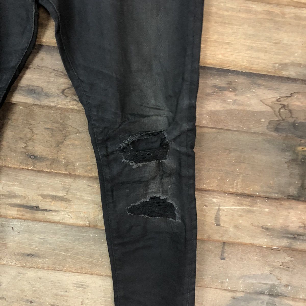 H&M H&M Black Disstressed Denim Jeans Pants #c1244 Size US 33 - 5 Thumbnail