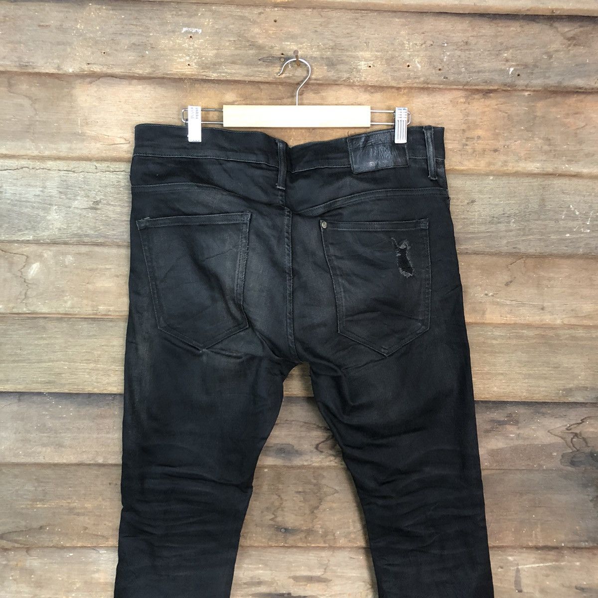 H&M H&M Black Disstressed Denim Jeans Pants #c1244 Size US 33 - 12 Thumbnail