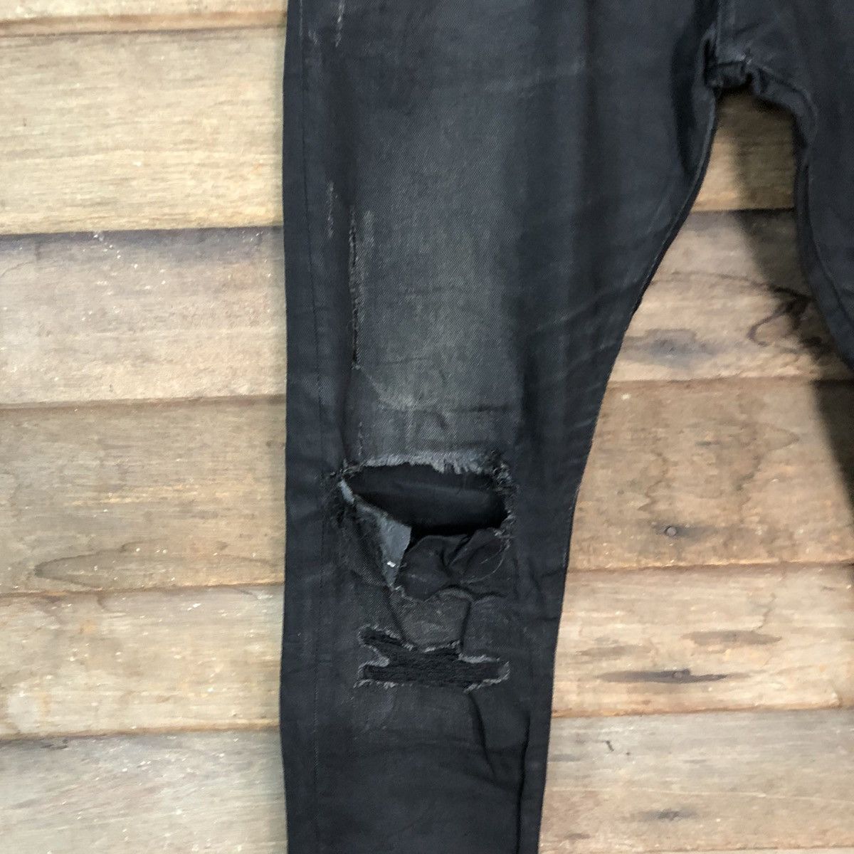 H&M H&M Black Disstressed Denim Jeans Pants #c1244 Size US 33 - 6 Thumbnail