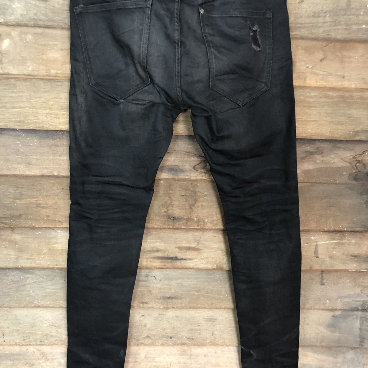 H&M H&M Black Disstressed Denim Jeans Pants #c1244 Size US 33 - 14 Thumbnail