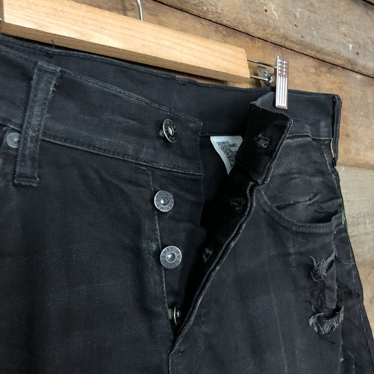 H&M H&M Black Disstressed Denim Jeans Pants #c1244 Size US 33 - 10 Thumbnail