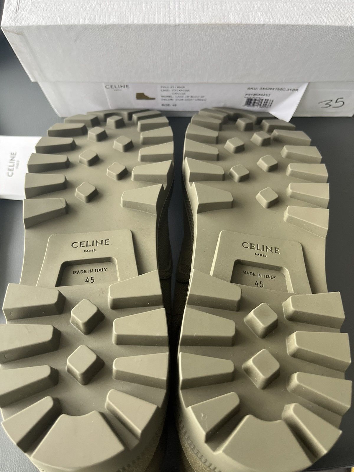 Celine × Hedi Slimane Super Runway Celine Hedi Army Combat Boots Brand New Size US 12 / EU 45 - 14 Thumbnail