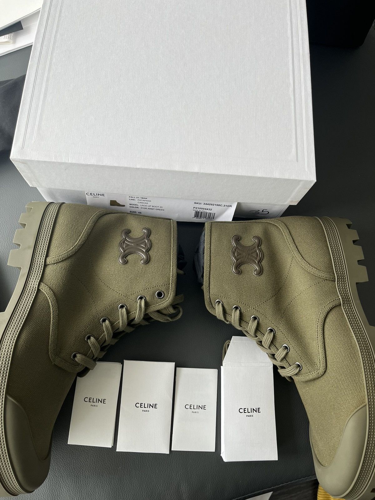 Celine × Hedi Slimane Super Runway Celine Hedi Army Combat Boots Brand New Size US 12 / EU 45 - 6 Thumbnail