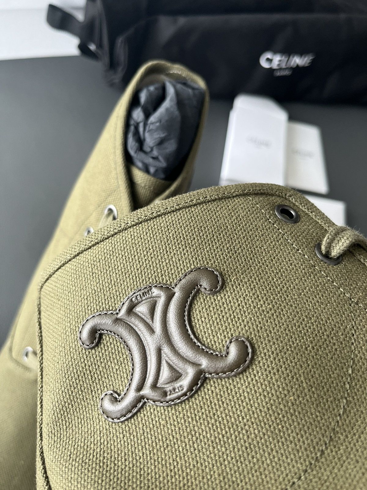 Celine × Hedi Slimane Super Runway Celine Hedi Army Combat Boots Brand New Size US 12 / EU 45 - 9 Thumbnail
