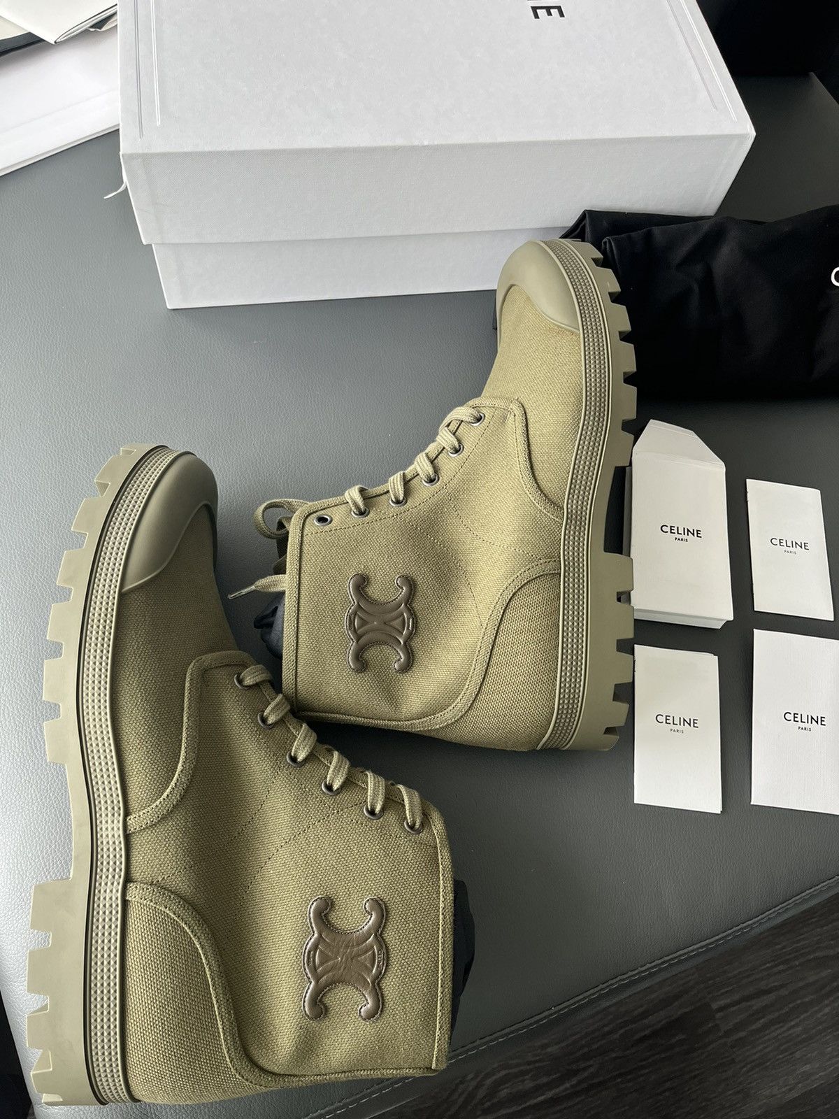 Celine × Hedi Slimane Super Runway Celine by Hedi Army Combat Boots Brand New Size US 10 / EU 43 - 8 Thumbnail