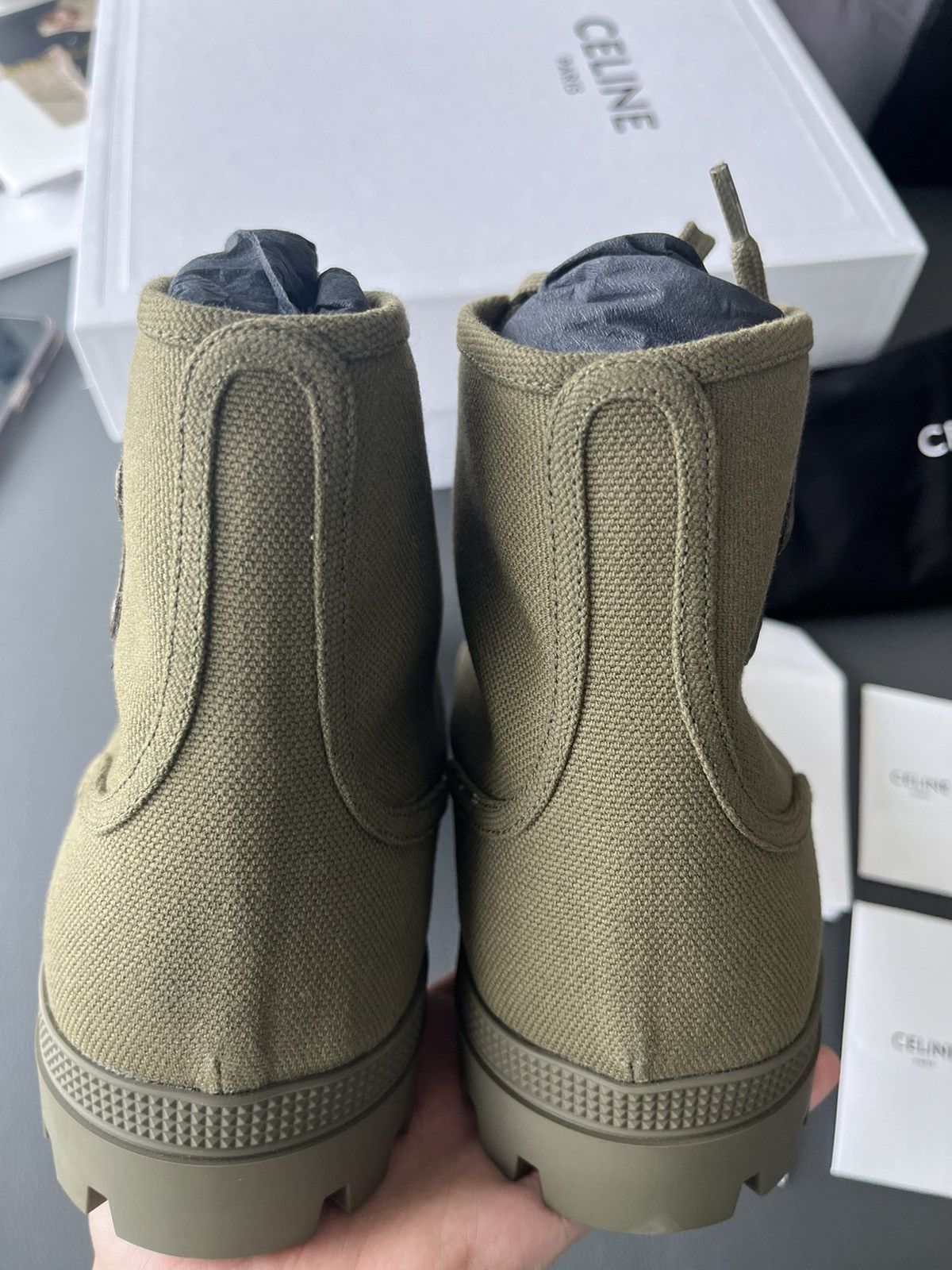 Celine × Hedi Slimane Super Runway Celine by Hedi Army Combat Boots Brand New Size US 10 / EU 43 - 15 Thumbnail