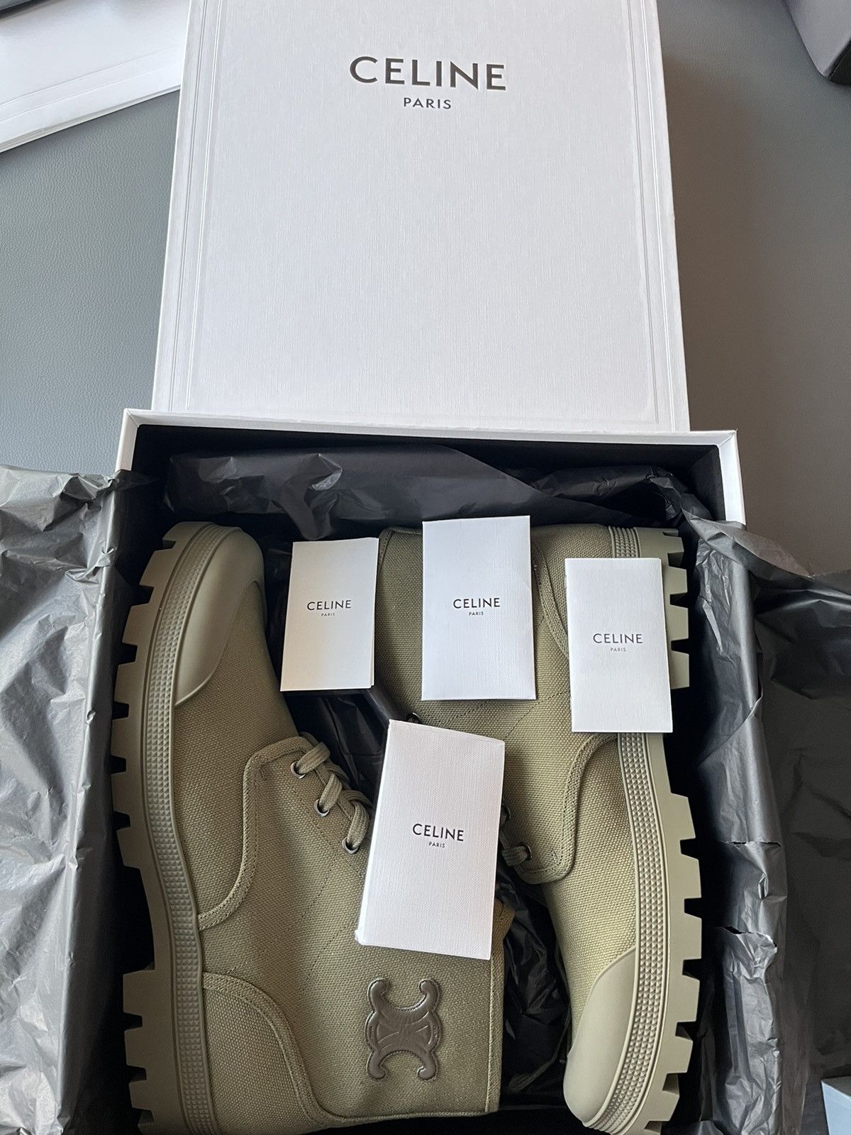 Celine × Hedi Slimane Super Runway Celine by Hedi Army Combat Boots Brand New Size US 10 / EU 43 - 5 Thumbnail