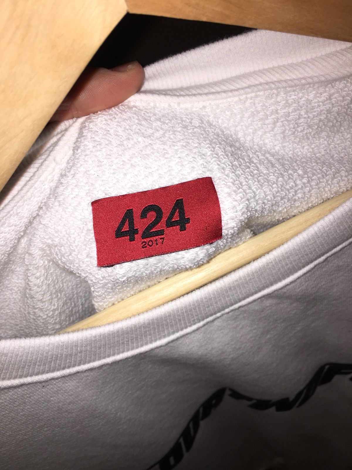 424 424 On Fairfax Fast Font Crewneck Sweater White Size US M / EU 48-50 / 2 - 2 Thumbnail