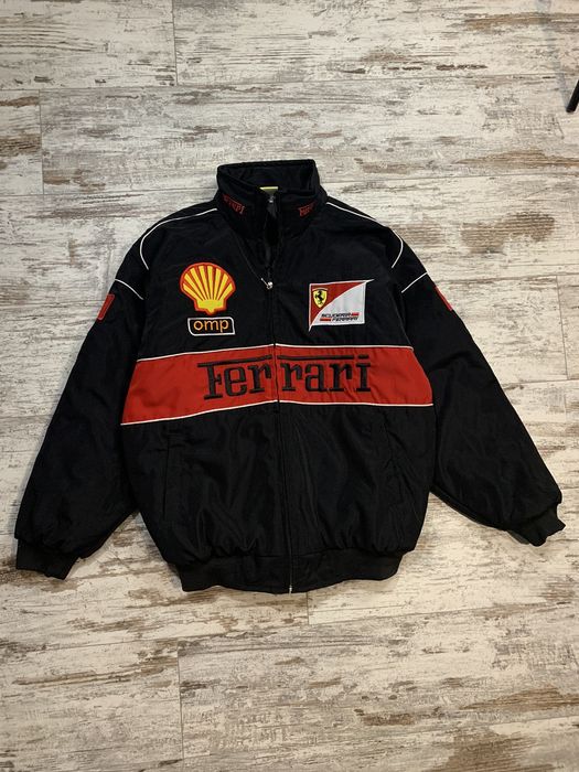 Vintage NEW RACING JACKET 1992 Y2K FERRARI BIG LOGO SHELL OMP | Grailed