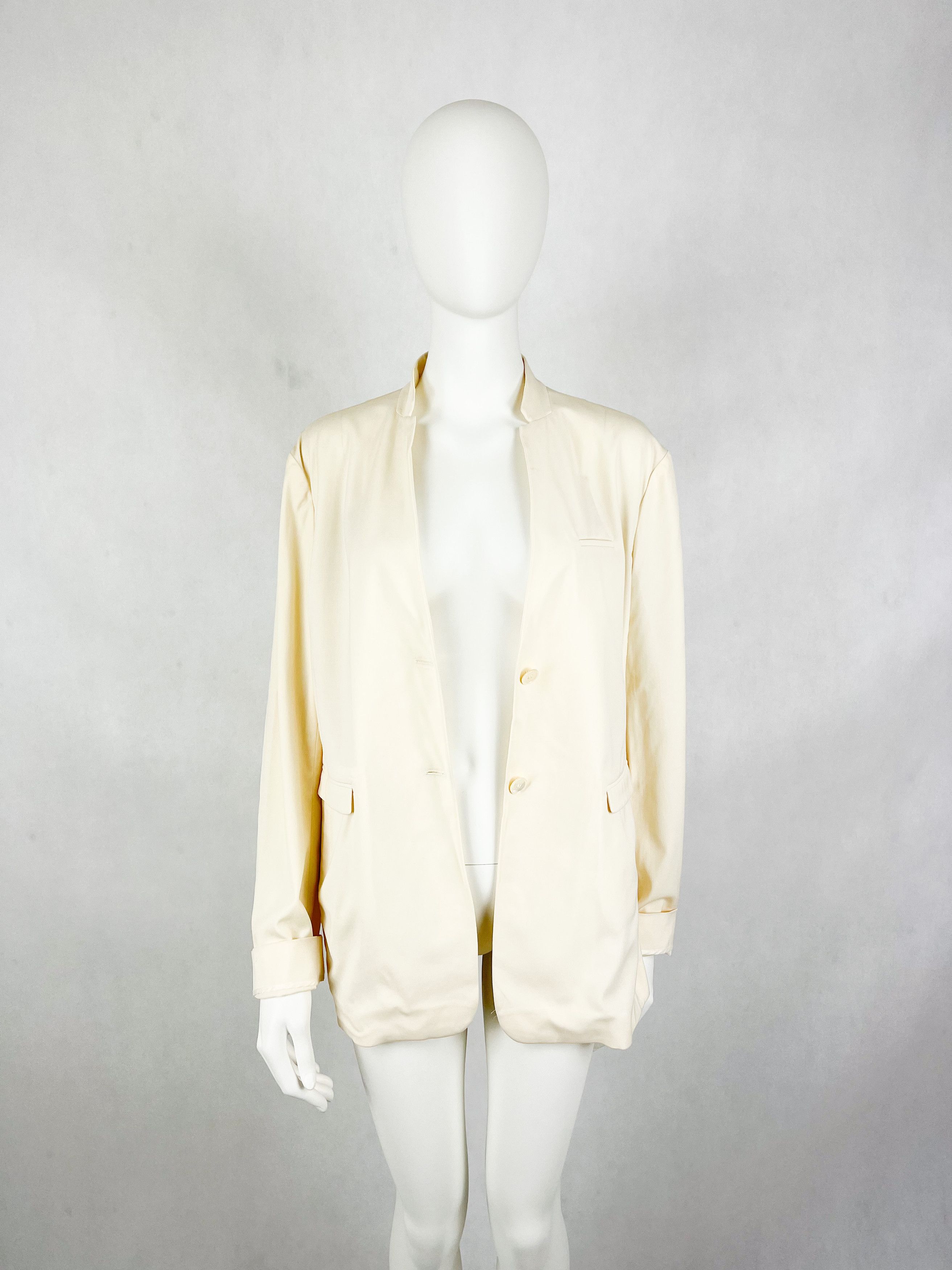 Jil Sander Jil Sander cream wool jacket blazer Size M / US 6-8 / IT 42-44 - 2 Thumbnail