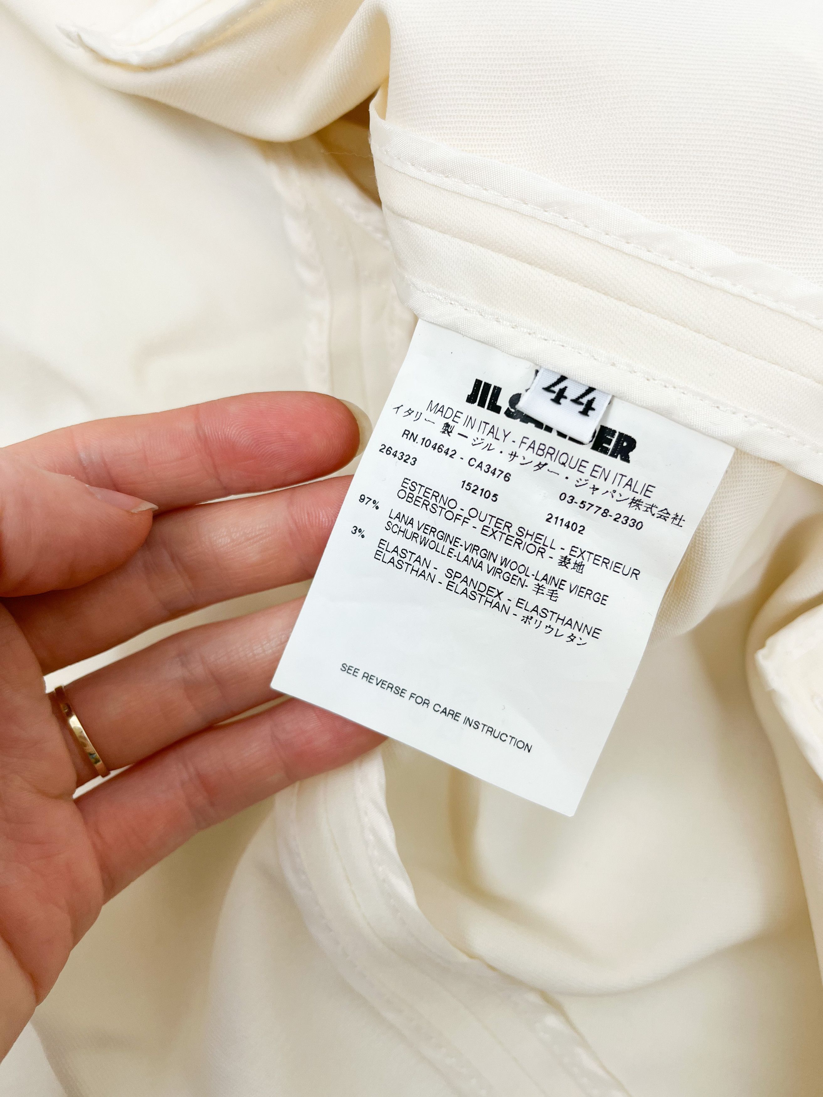 Jil Sander Jil Sander cream wool jacket blazer Size M / US 6-8 / IT 42-44 - 4 Thumbnail