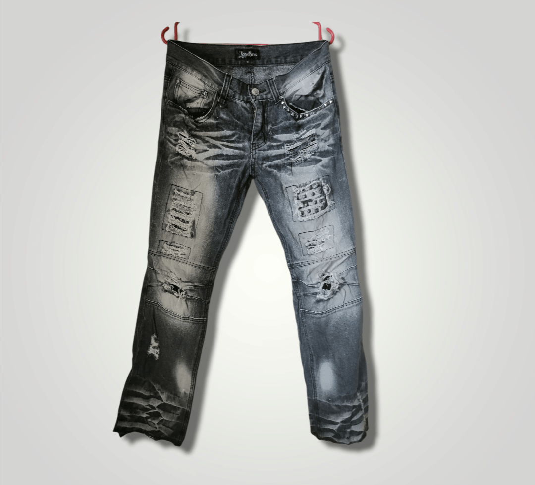 Japanese Brand LOWBOX Distressed denim Size US 31 - 1 Thumbnail