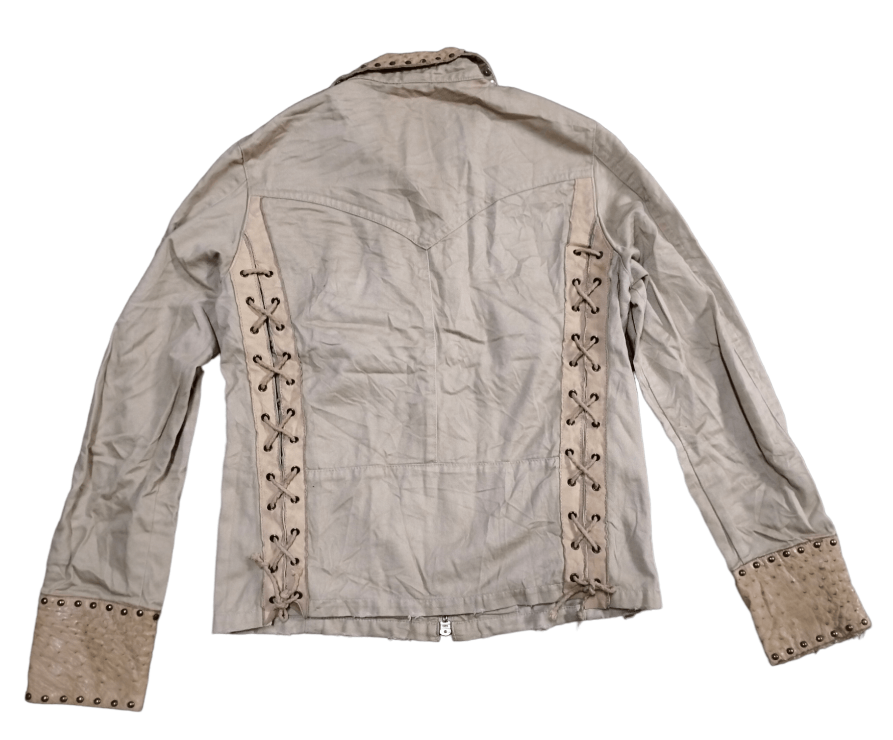 Cowboy Equipment Noyet Buckeled Cargo Jacket Leather Part Zipper Jacket Size US S / EU 44-46 / 1 - 2 Thumbnail