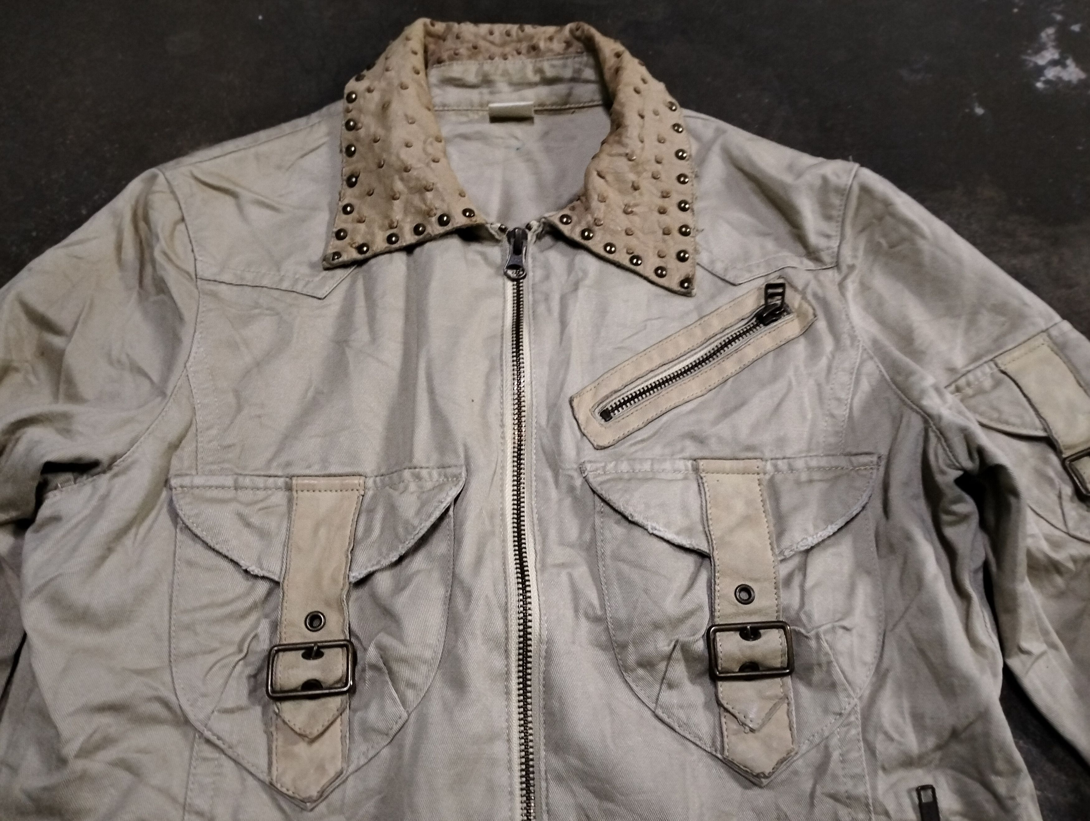 Cowboy Equipment Noyet Buckeled Cargo Jacket Leather Part Zipper Jacket Size US S / EU 44-46 / 1 - 19 Thumbnail