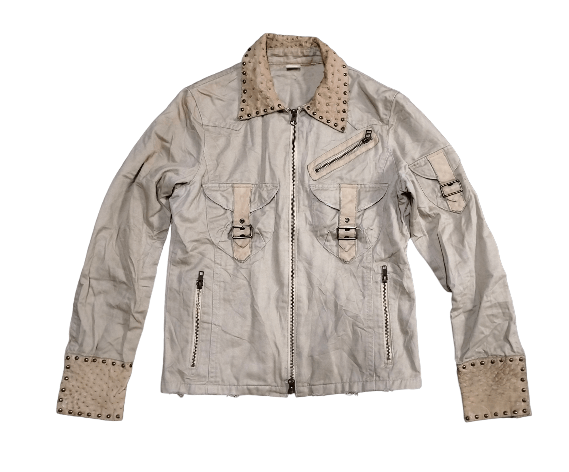 Cowboy Equipment Noyet Buckeled Cargo Jacket Leather Part Zipper Jacket Size US S / EU 44-46 / 1 - 1 Thumbnail