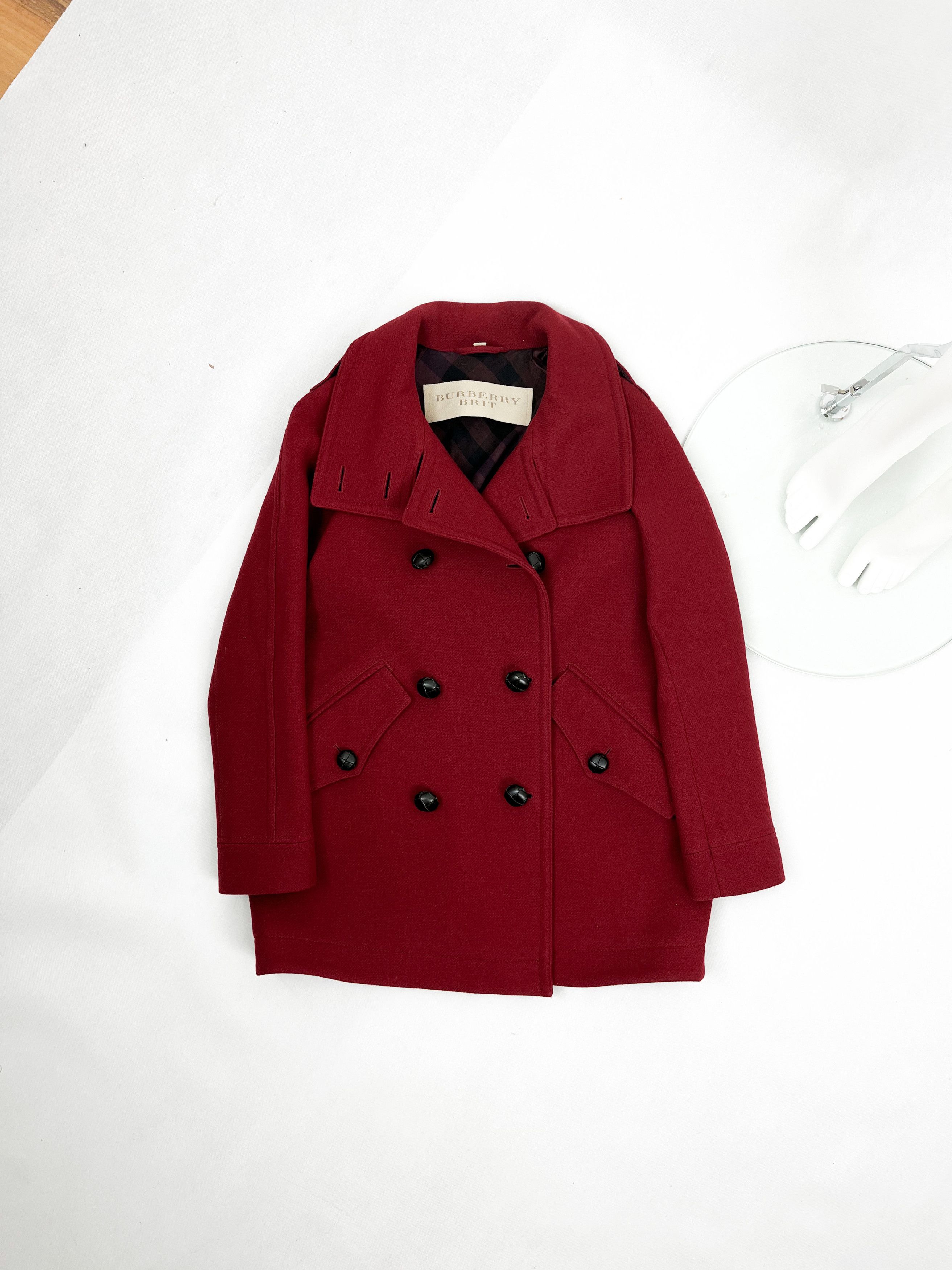Burberry Burberry red wool coat Size S / US 4 / IT 40 - 13 Thumbnail
