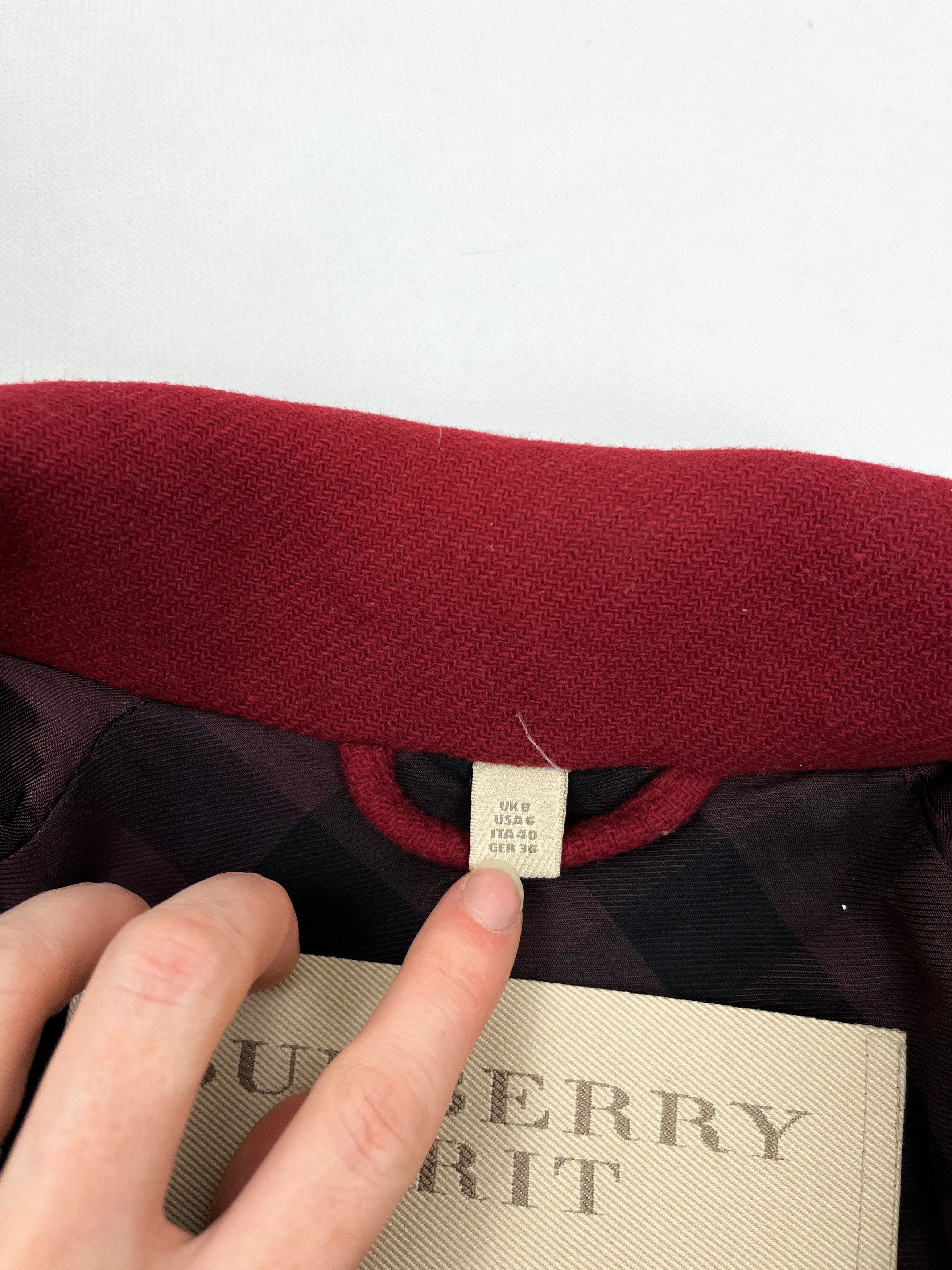 Burberry Burberry red wool coat Size S / US 4 / IT 40 - 10 Thumbnail