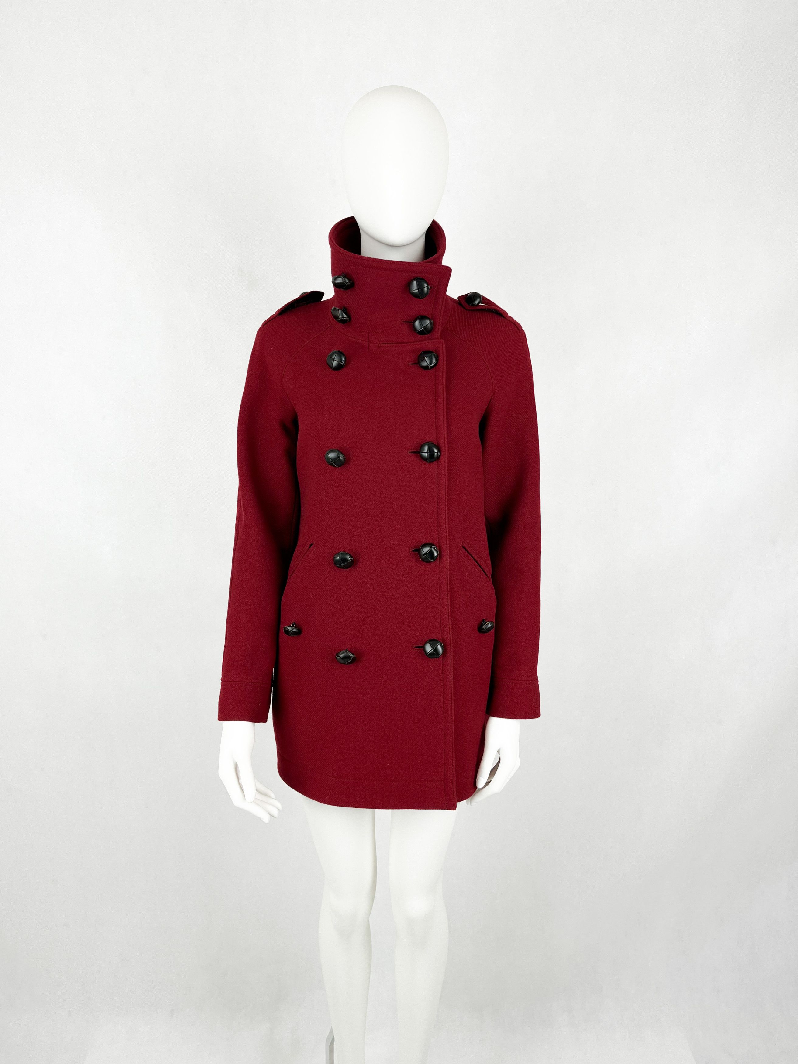 Burberry Burberry red wool coat Size S / US 4 / IT 40 - 2 Thumbnail