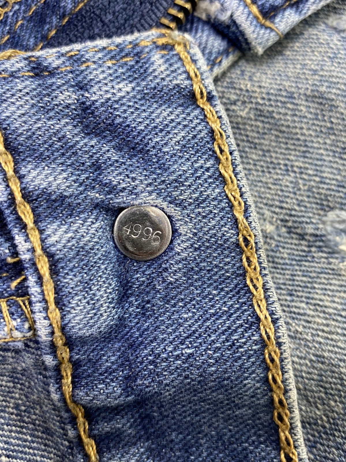 Levi's VINTAGE LEVI'S 505 DISTRESS BLUE WASH JEANS - J620 Size US 33 - 4 Thumbnail