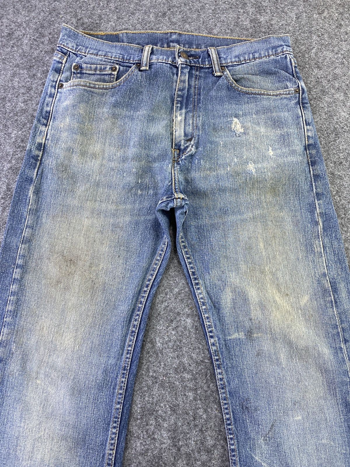 Levi's VINTAGE LEVI'S 505 DISTRESS BLUE WASH JEANS - J620 Size US 33 - 9 Thumbnail