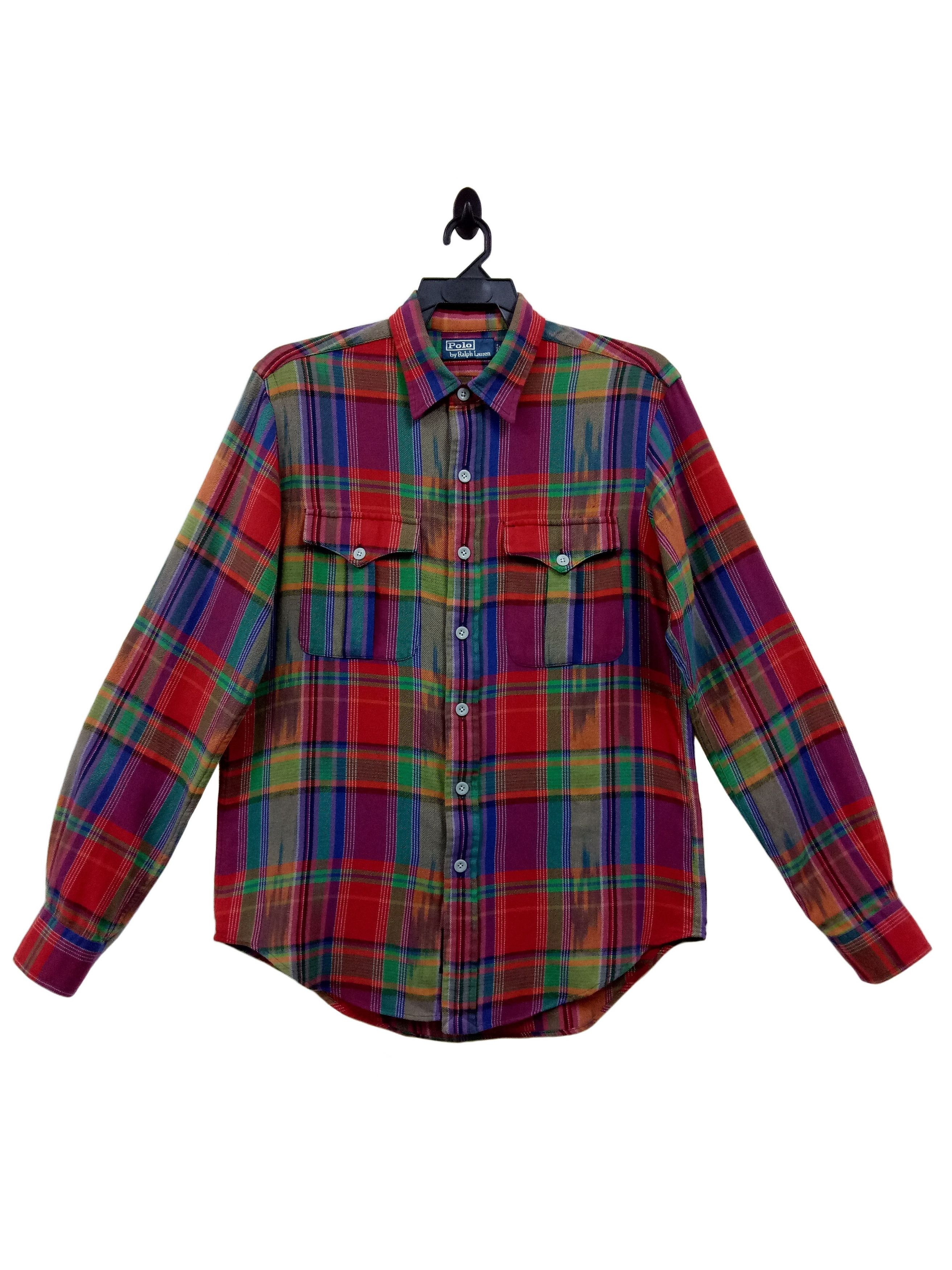 Polo Ralph Lauren 🔥🔥🔥POLO Ralph Lauren Colorful Flanel LS Shirt Design Rare Size US M / EU 48-50 / 2 - 1 Thumbnail