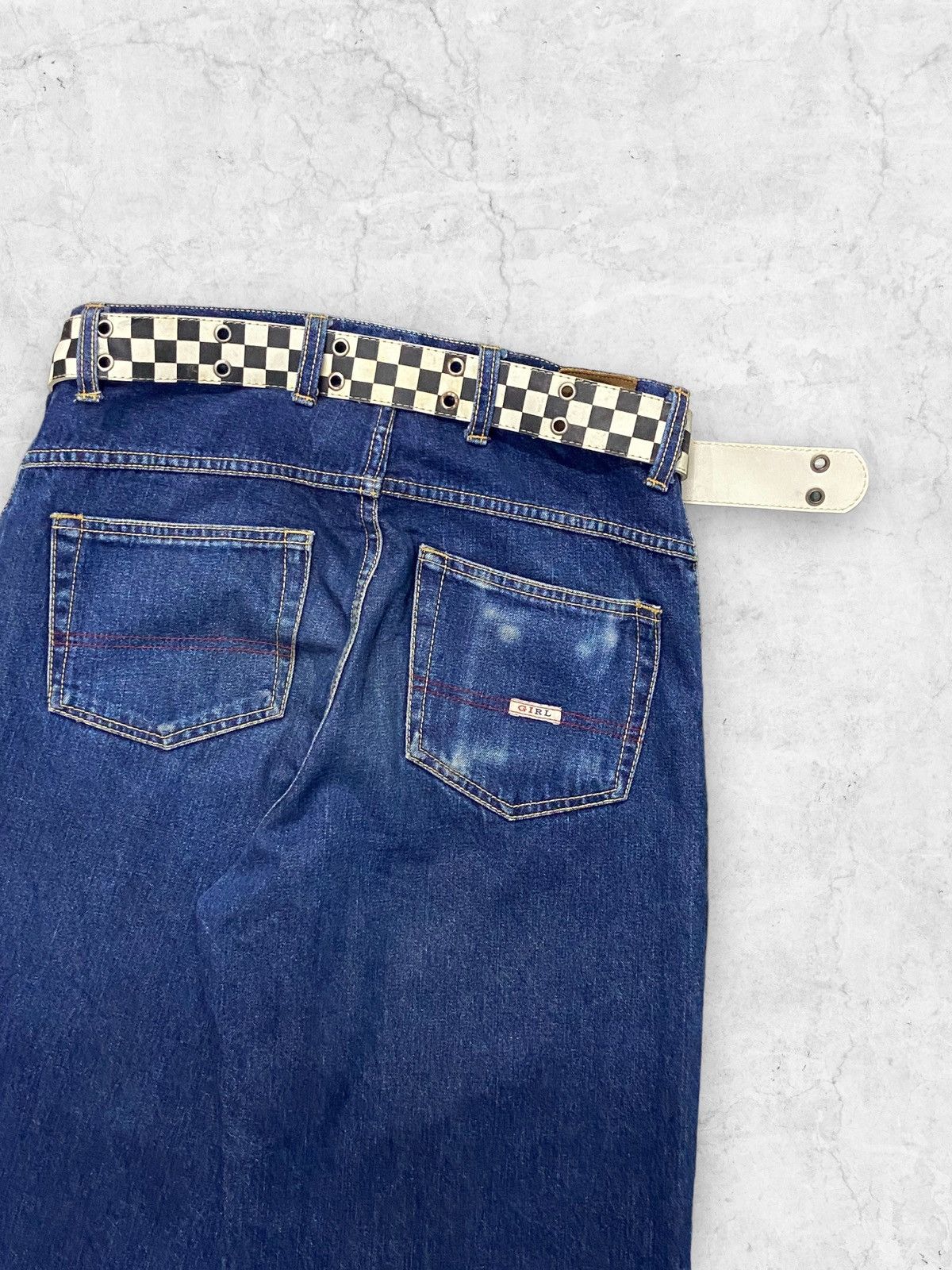 Girl Skateboards Vintage Girl Skateboard Baggy Loose Fit Jeans Leather Belt Size US 31 - 11 Thumbnail