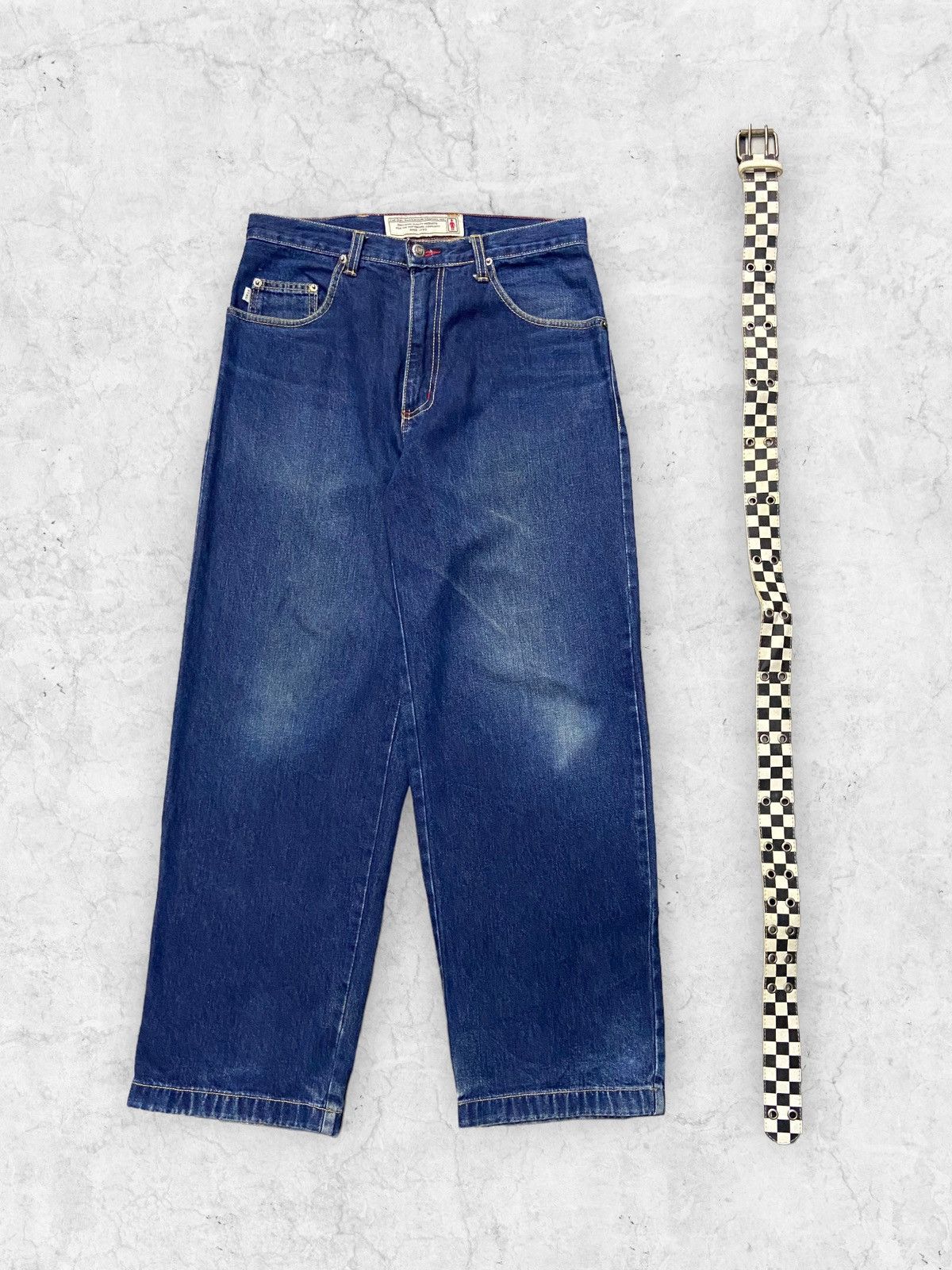Girl Skateboards Vintage Girl Skateboard Baggy Loose Fit Jeans Leather Belt Size US 31 - 2 Thumbnail