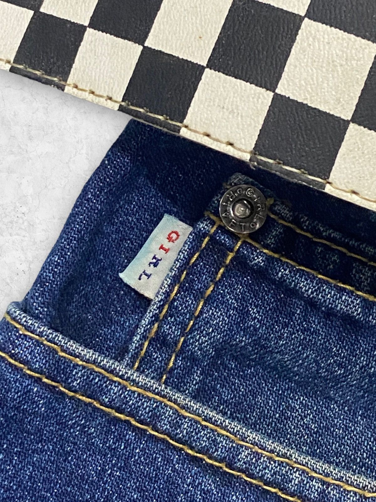 Girl Skateboards Vintage Girl Skateboard Baggy Loose Fit Jeans Leather Belt Size US 31 - 7 Thumbnail