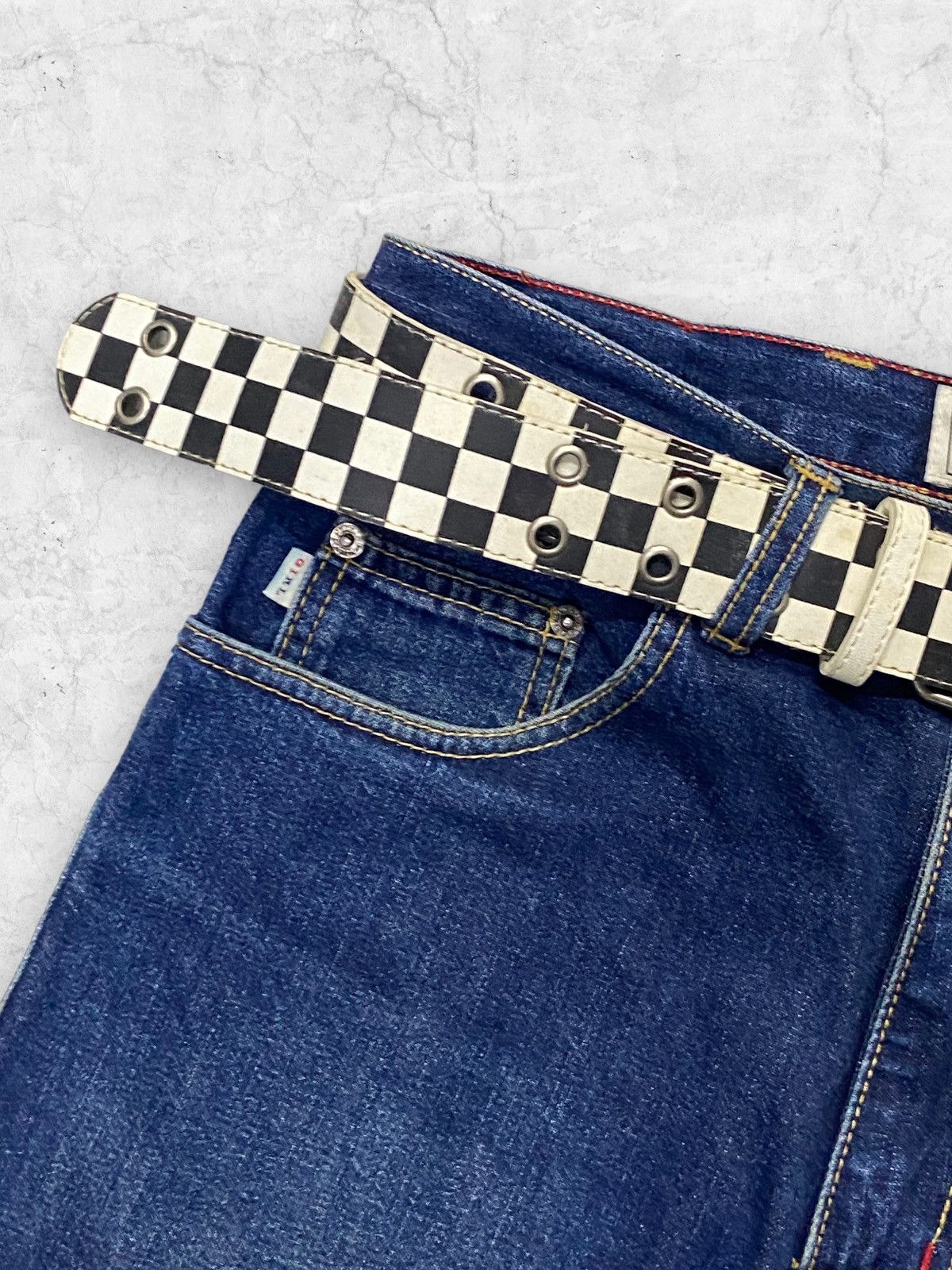 Girl Skateboards Vintage Girl Skateboard Baggy Loose Fit Jeans Leather Belt Size US 31 - 6 Thumbnail