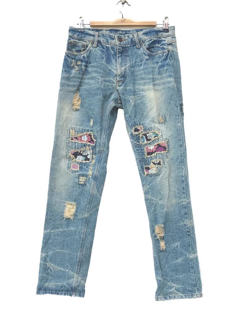Designer × Japanese Brand Vintage Sashiko Japanese Brands Floral Fashion Design Size US 32 / EU 48 - 1 Thumbnail