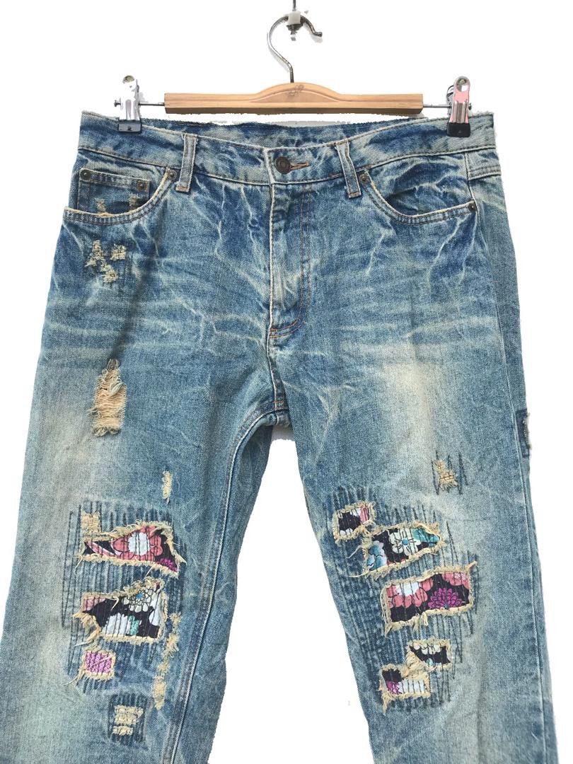 Designer × Japanese Brand Vintage Sashiko Japanese Brands Floral Fashion Design Size US 32 / EU 48 - 2 Thumbnail