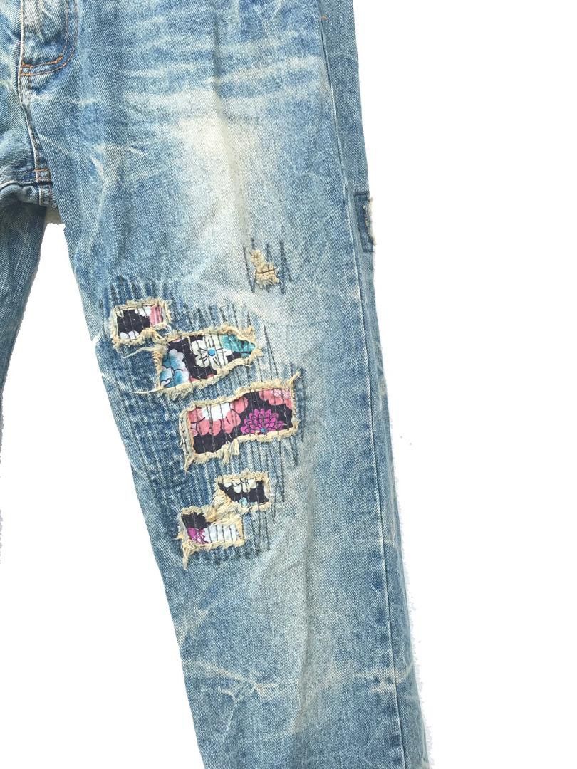 Designer × Japanese Brand Vintage Sashiko Japanese Brands Floral Fashion Design Size US 32 / EU 48 - 4 Thumbnail