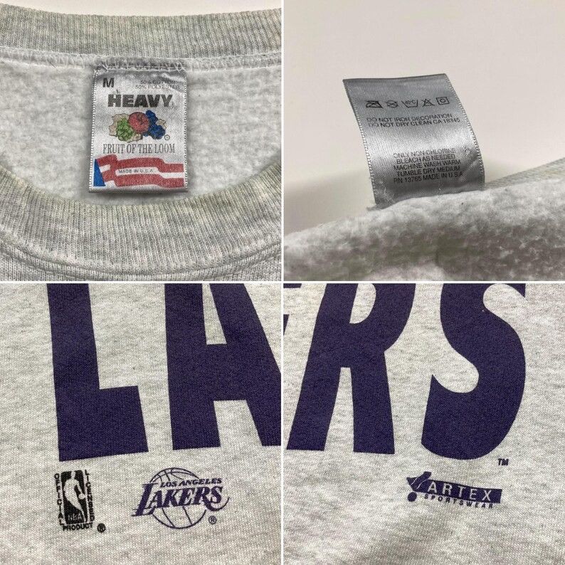NBA × Vintage Vintage 90s Los Angeles Lakers Sweatshirt LA Lakers NBA Size US M / EU 48-50 / 2 - 10 Thumbnail