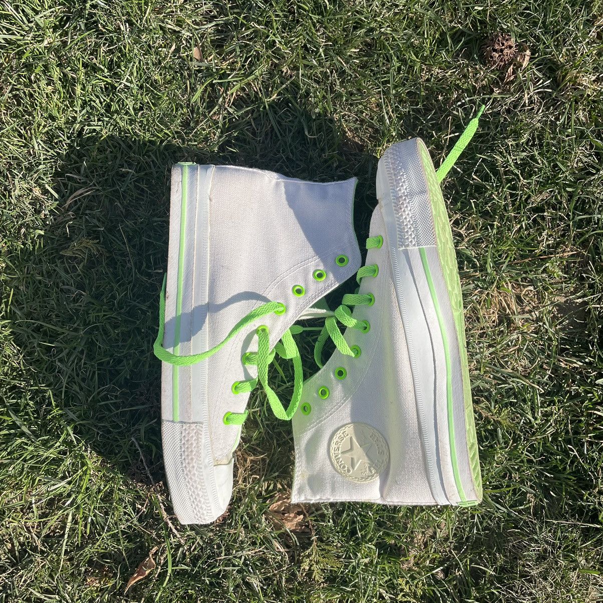 Vintage 1980s neon green converse Size US 7.5 / EU 40-41 - 2 Thumbnail